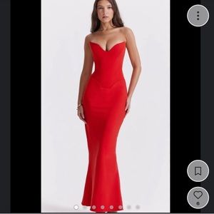 House of CB Tamara maxi corset dress in red